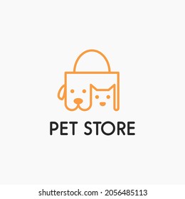 Illustration Modern And Minimalist Pet Store Logo Design