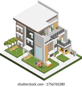 illustration of a modern minimalist style house