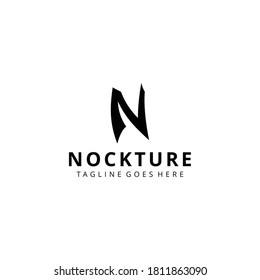 Illustration modern N monogram sign  geometric logo design template