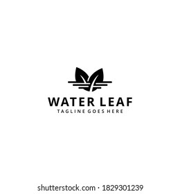 Illustration modern natural leaf floating on water icon design logo concept icon template