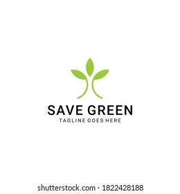 Illustration modern natural leaf icon design logo concept icon template
