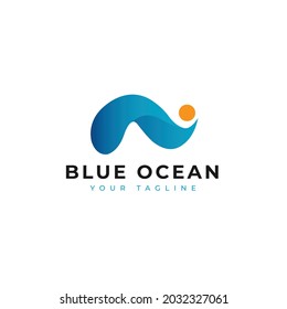 an illustration of modern ocean logo