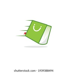 Illustration modern online shop with paper bag sign logo design template