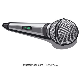 illustration of modern plugged microphone