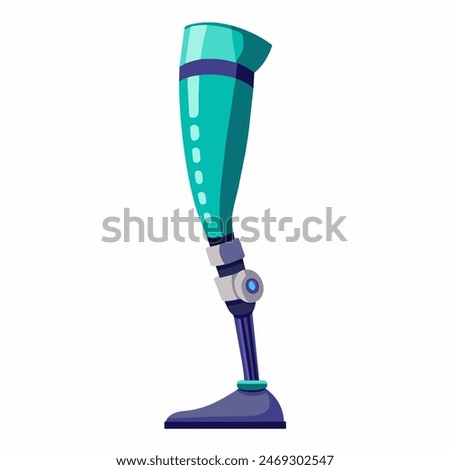 Illustration of a modern prosthetic leg for enhanced mobility and health technology