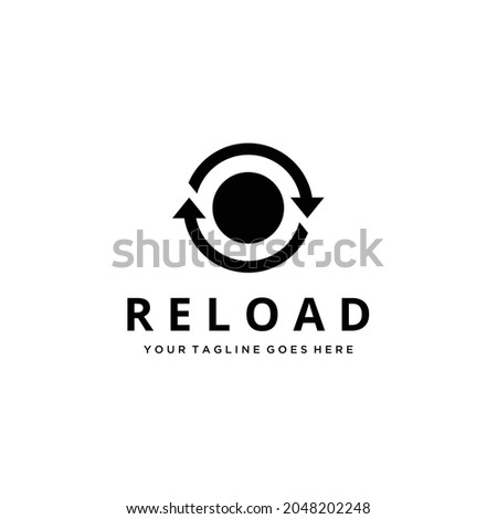 Illustration modern reload sign with arrow rotary on circle logo design vector