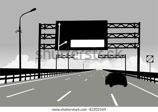 illustration with modern road isolated on\
white background