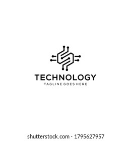 Illustration Modern S sign digital Technology sign vector logo Data internet icon