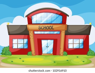 Illustration of a modern school