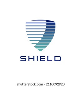 Illustration Modern Shield Security Technology Protection Logo Design Vector