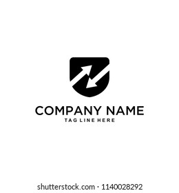 Illustration modern sign pocket in the join with the arrow out share logo design