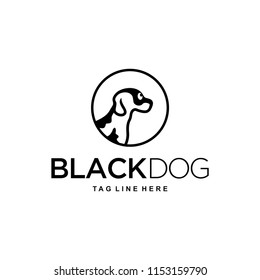 Illustration modern silhouette Dog that is formed is simple and funny logo design