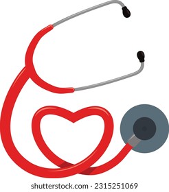 Illustration modern stethoscope doctor sign logo design template.