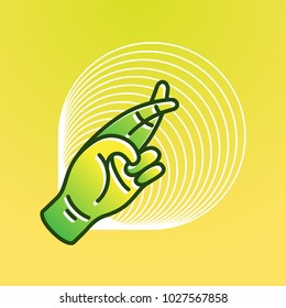 Illustration in modern style, Hand of luck