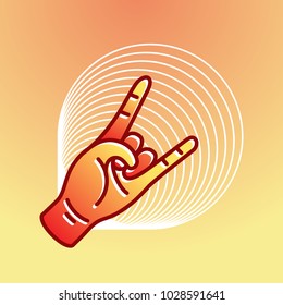 Illustration in modern style, hand rock