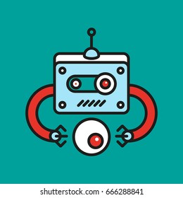 Illustration of a modern style robot in work