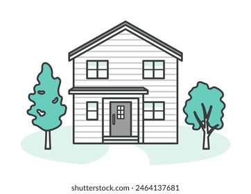 Illustration of a modern and stylish detached house