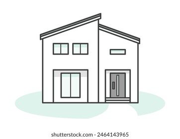 Illustration of a modern and stylish detached house