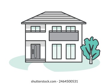 Illustration of a modern and stylish detached house