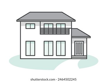 Illustration of a modern and stylish detached house