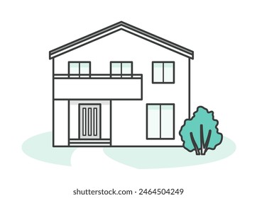 Illustration of a modern and stylish detached house