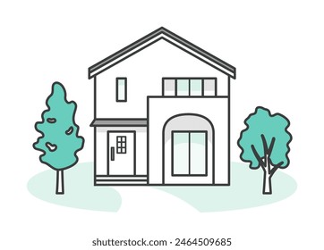 Illustration of a modern and stylish detached house