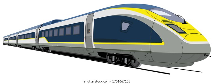 Illustration Of Modern Stylish High Speed Train