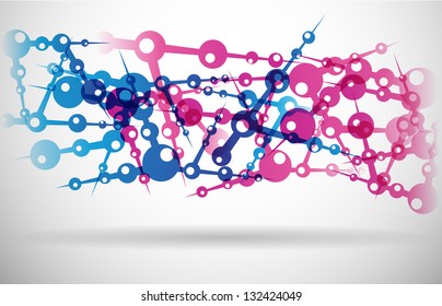 illustration with modern technical abstract structure
