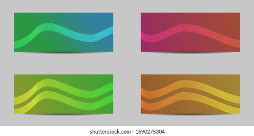 Illustration of modern vector design. abstract horizontal banners with cool gradient designs. Abstract texture, minimal geometric background pattern design.