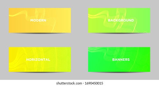 Illustration des modernen Designs der Vektorillustration. abstrakte horizontale Banner mit coolem Farbverlauf-Design. Abstrakte Textur, minimales geometrisches Hintergrundmuster.