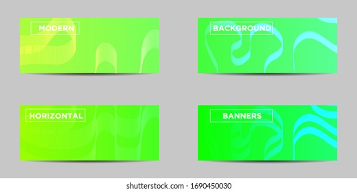Illustration of modern vector design. abstract horizontal banners with cool gradient designs. Abstract texture, minimal geometric background pattern design.