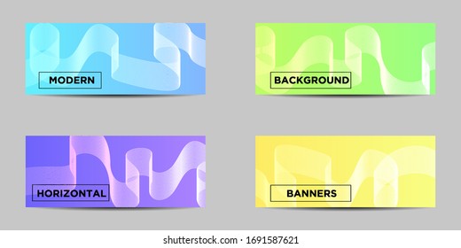 Ilustración del diseño vectorial moderno. banner horizontal abstracto con diseño degradado. Textura abstracta, diseño de fondo geométrico mínimo.