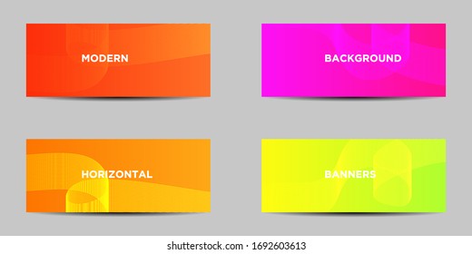 Ilustración del diseño vectorial moderno. banner horizontal abstracto con diseño degradado. Textura abstracta, diseño de fondo geométrico mínimo.