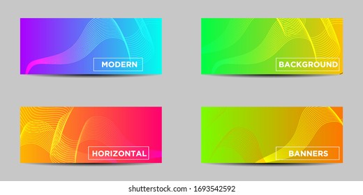 Illustration of modern vector design. abstract horizontal banner with gradient design. minimal geometric background pattern design.