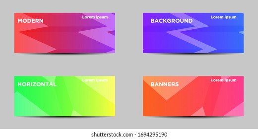 Illustration of modern vector design. abstract horizontal banner with gradient zigzag design. minimal geometric background pattern design.