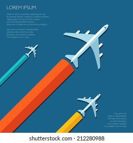 Illustration of modern vector travel flat design flyer template