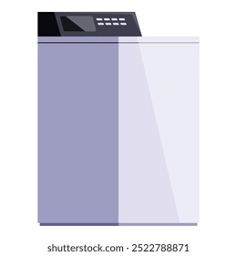 Illustration of a modern washing machine featuring a sleek design and digital display, representing modern laundry appliances