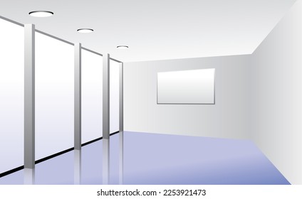 illustration of modern white office 

interior