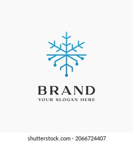 Plantilla vectorial de diseño del logotipo Ice moderno con tecnología