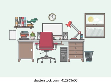 Illustration of modern workplace 