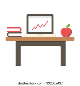 Illustration of modern workplace, flat design.