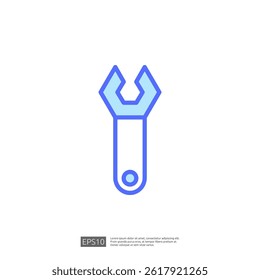 Illustration of a Modern Wrench Icon for Home Renovation and Repair Projects