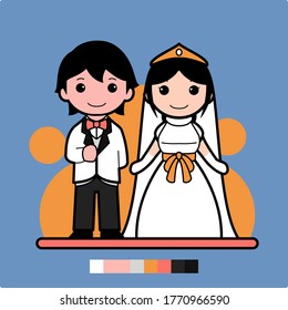 illustration of a modern-style wedding, very suitable for use on invitation cards, posters, banners and so on, you can add logos, text or other ornaments according to your needs