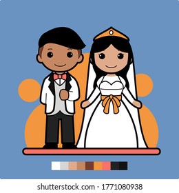 illustration of a modern-style wedding, very suitable for use on invitation cards, posters, banners and so on, you can add logos, text or other ornaments according to your needs