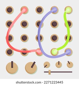 Illustration of Modular Synthesizer Front Border, White