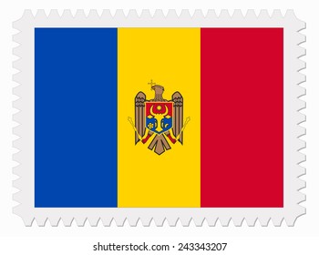 illustration Moldova flag stamp