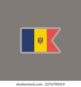 Ilustración de la plantilla de la bandera de Moldavia