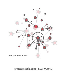 Illustration of molecular level scientific experiment.