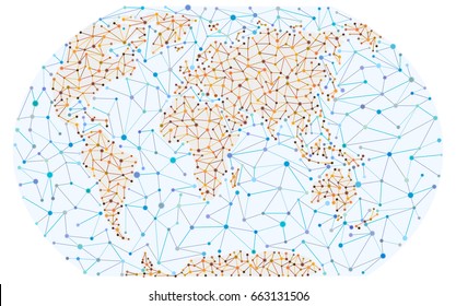 Illustration of molecular map of world
