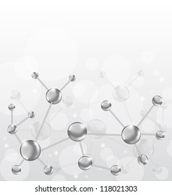 Illustration molecular structures chain with copy space - vector